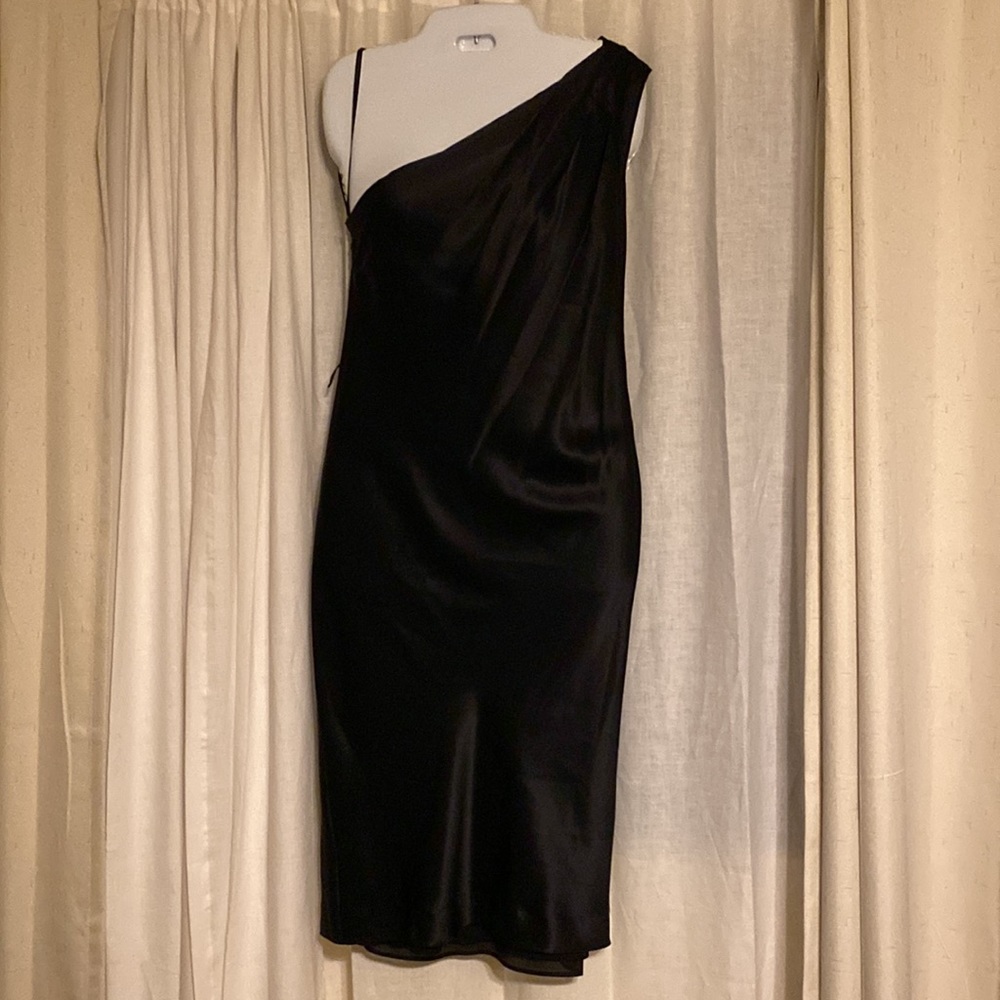 Banana Republic one shoulder silk cocktail dress